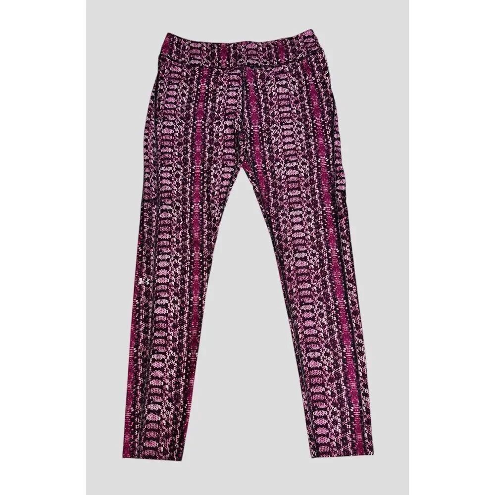 Under Armour Pink Snakeskin Print Women’s Legging Yoga Workout Fitness Size XL